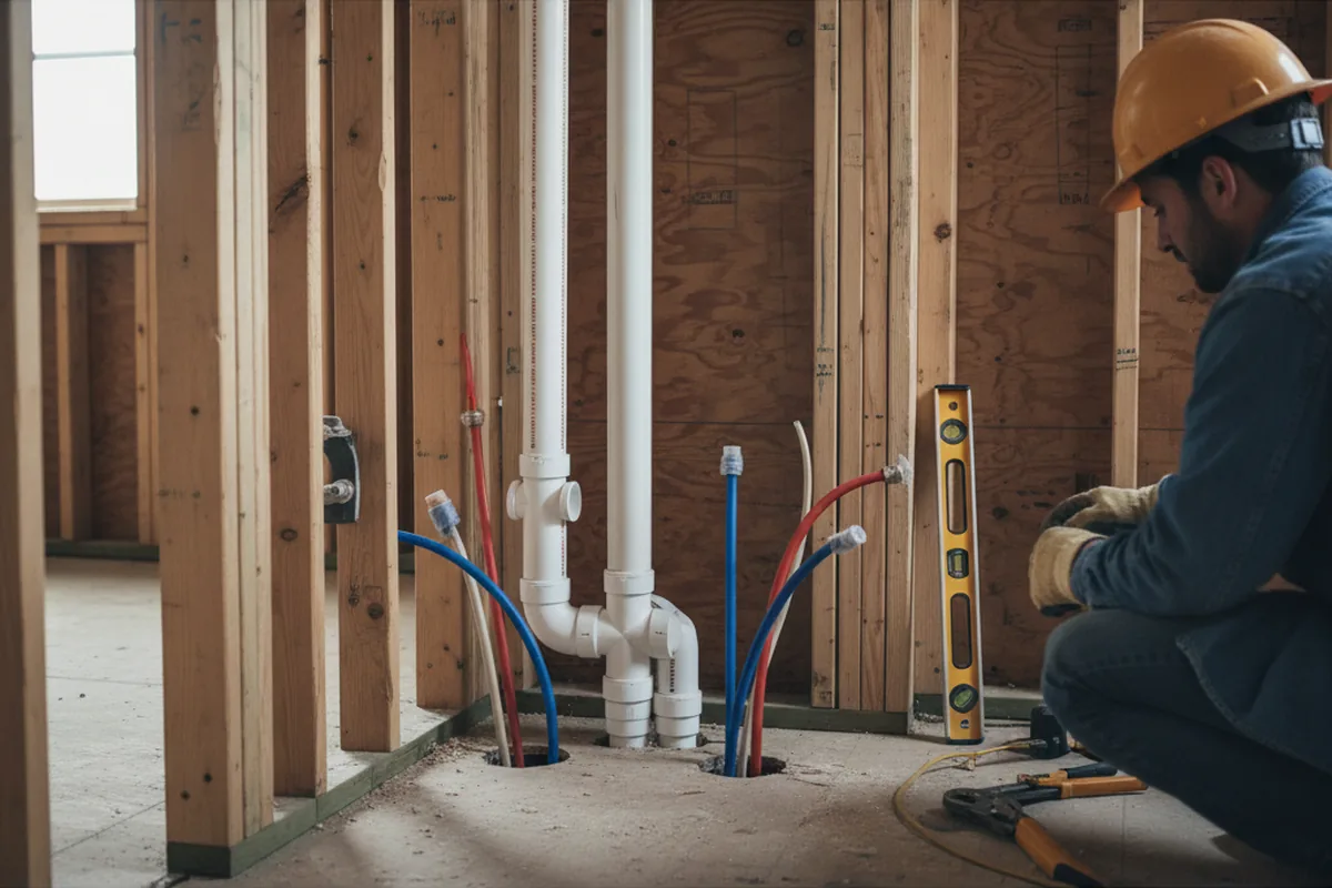 Drain and supply rough-in during Garbage Disposal Repair in Yerkes